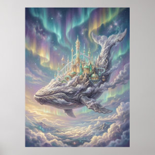 Poster Ciel Baleine Rêve de la Cité de Cristal