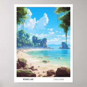 Poster Ciel bleu à Khao Lak Thaïlande Vintage voyage