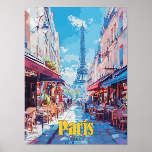 Poster Ciel bleu à Paris France Vintage voyage