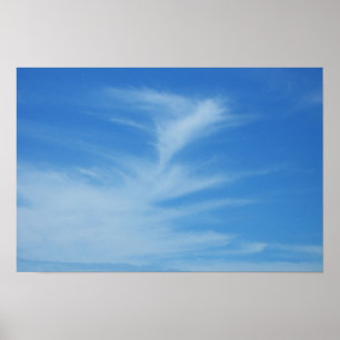 Poster Ciel bleu avec des nuages blancs, photo abstraite