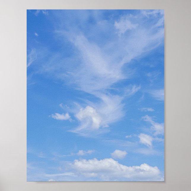 Poster Ciel Bleu Avec Nuages Agités (Devant)