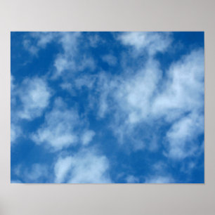 Poster Ciel bleu avec nuages Photographie de la nature
