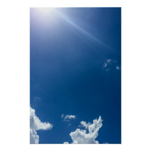 Poster Ciel bleu ciel blanc nuages Arrière - plan ciel nu