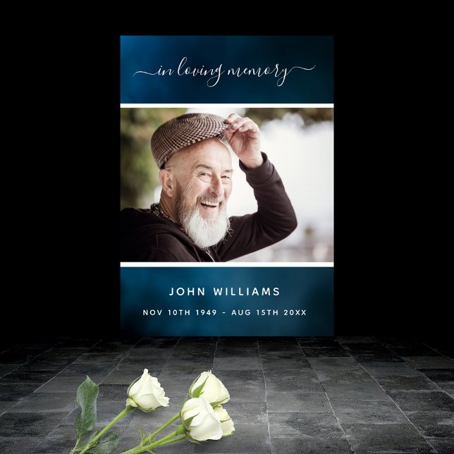 Poster Ciel bleu de funérailles photo mémorial d'accueil (Créateur téléchargé)