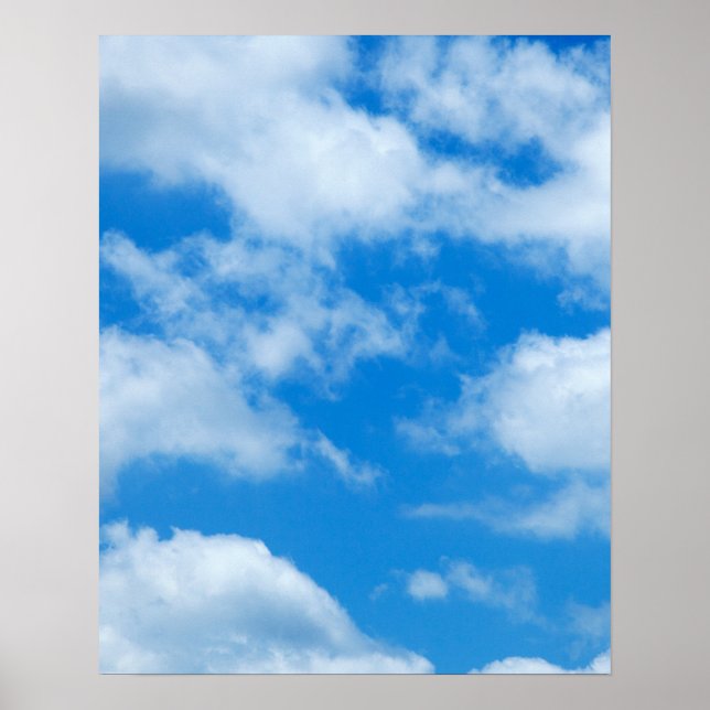 Poster Ciel bleu nuages blancs Ciel céleste Arrière - pla (Devant)