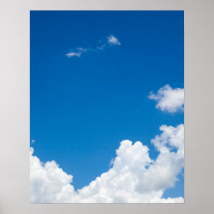 Poster Ciel bleu nuages blancs Ciel céleste Arrière - pla