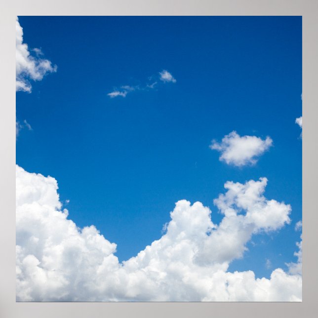 Poster Ciel bleu nuages blancs Ciel céleste Arrière - pla (Devant)