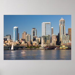 Poster Ciel bleu sur le front de mer d'Elliott Bay