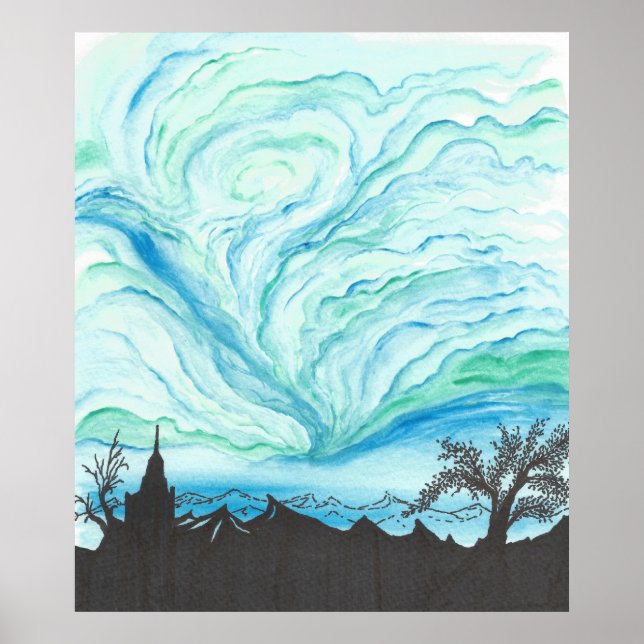 Poster Ciel bleu vert (Devant)