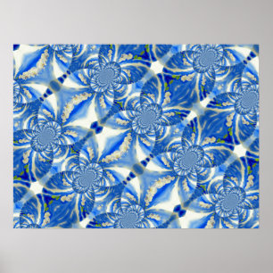 Poster Ciel bleu vif romantique et orchidées blanches