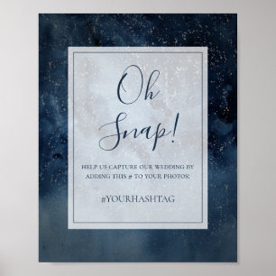 Poster Ciel céleste avec cadre Oh Snap Hashtag Sign