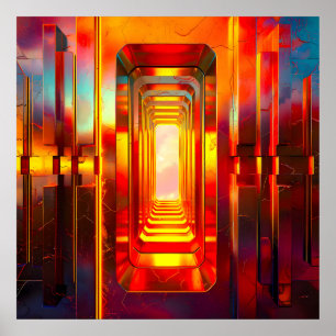 Poster Ciel céleste métallique