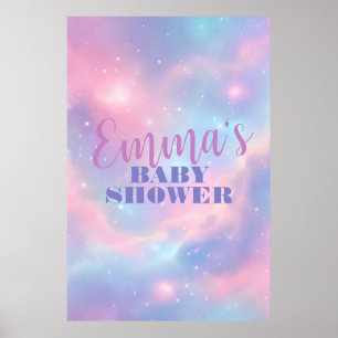 Poster Ciel Cosmique Rose Pastel Bleu Magique Onirique