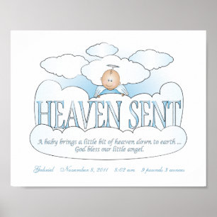 Poster Ciel customisé Envoyé Angel Boys Salle Wall Art