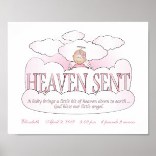 Poster Ciel customisé Envoyé Angel Girls Salle Wall Art