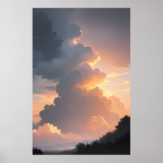 Poster Ciel de coucher de soleil