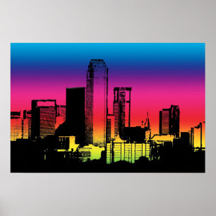 Poster Ciel de Dallas en couleurs
