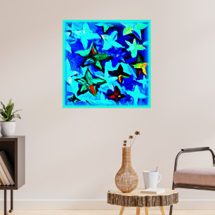 Poster Ciel de nuit étoilé bleu. Commandez dès maintenant