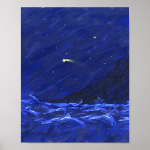 Poster Ciel de nuit Ocean Cliff Tirage Star Canvas