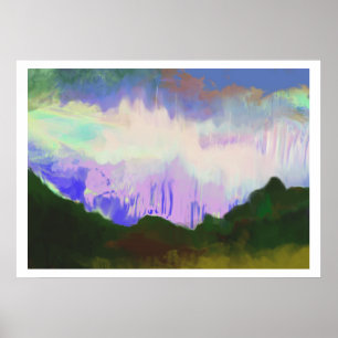 Poster Ciel Lilac et montagne