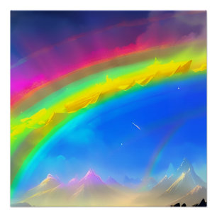 Poster Ciel lumineux arc-en-ciel