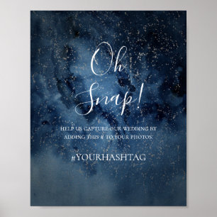 Poster Ciel nocturne céleste   Panneau de hashtag Oh Snap