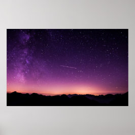Poster Ciel nocturne violet, Scurelle, Italie