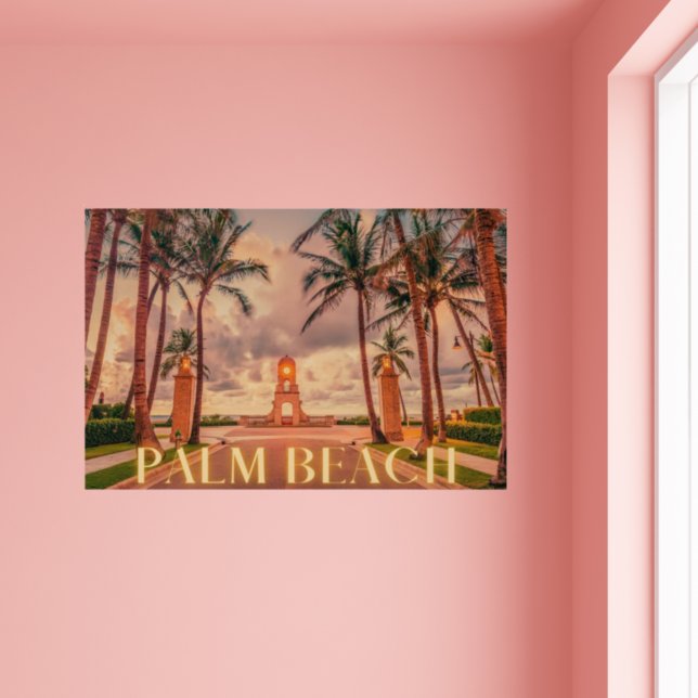 Poster Ciel rose de Palm Beach pittoresque (Créateur téléchargé)
