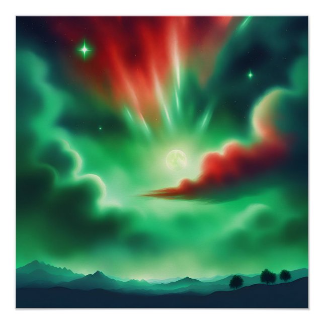 Poster ciel vert (Devant)