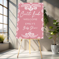 Cielito lindo baby shower rose pâle signe de bienv
