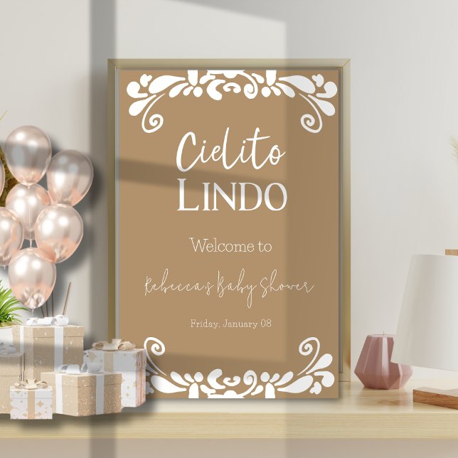 Poster Cielito Lindo Talavera Baby shower mexicain Bienve (Créateur téléchargé)