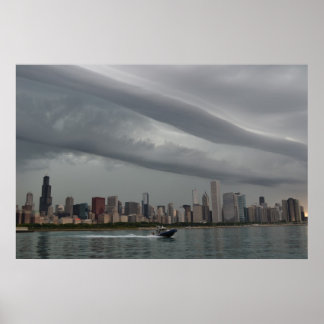 Poster Ciels turbulents au-dessus de Chicago