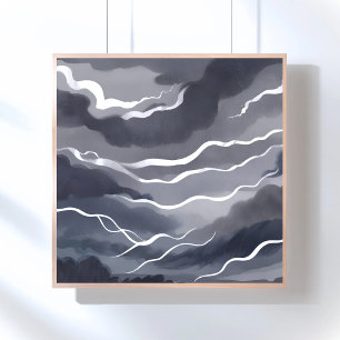 Poster Cieux orageux   Aquarelle sombre