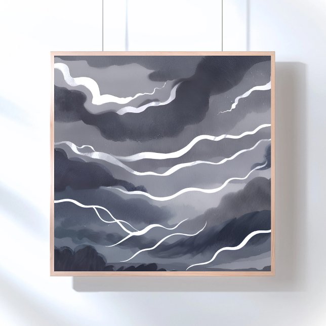 Poster Cieux orageux | Aquarelle sombre (Créateur téléchargé)