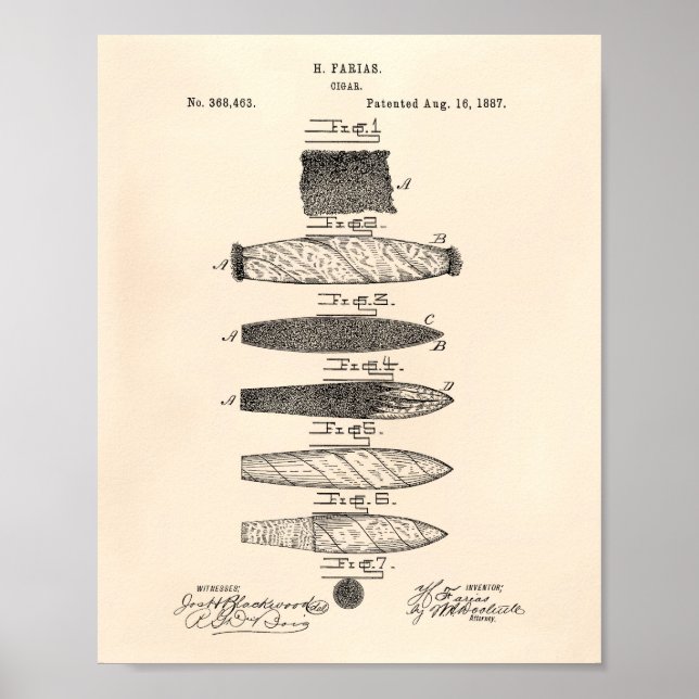 Poster Cigar 1887 Art Brevet Vieux Poivre (Devant)