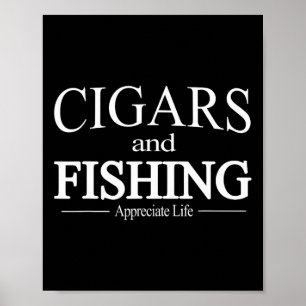 Poster Cigares Et Pêche T Shirt Pour Fumeurs De Cigares