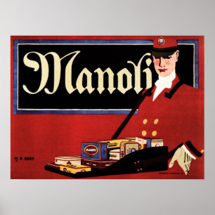 Poster Cigares MANOLI Hans Rudi Erdt German Sachplakat