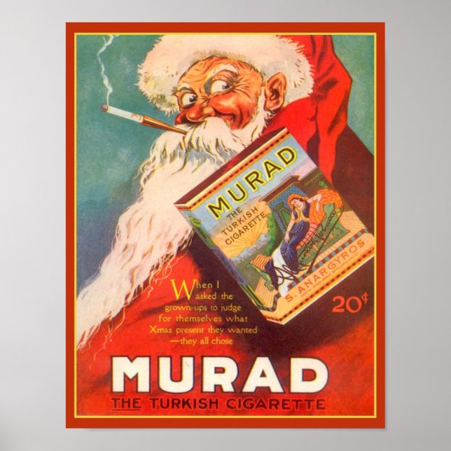 Poster Cigarette turque de Murad 1919 Père Noël (Devant)