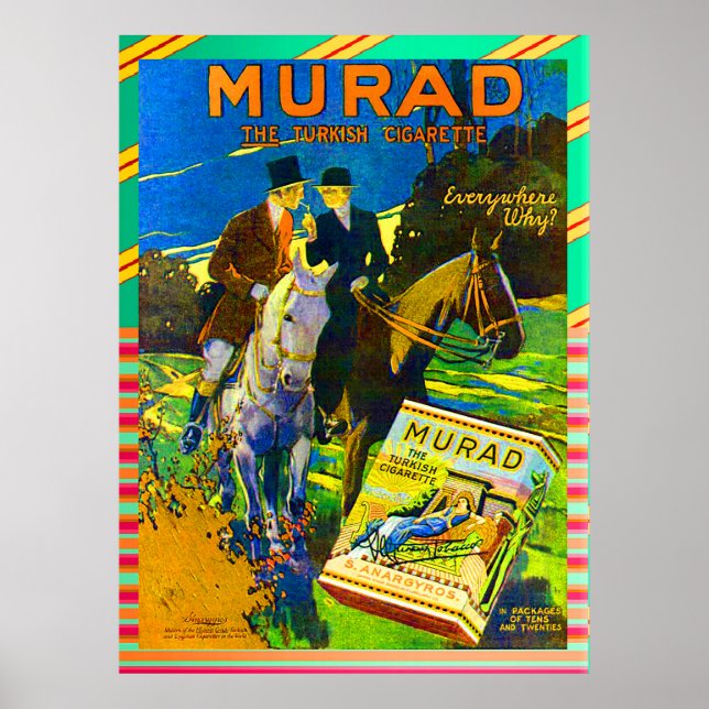 Poster Cigarettes De Murad 1910 La Cigarette Turque (Devant)