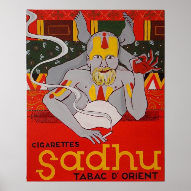 Poster Cigarettes Sadhu Tabac D'Orient (Devant)