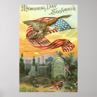 Poster Cimetière américain de l'aigle à drapeau Tombstone