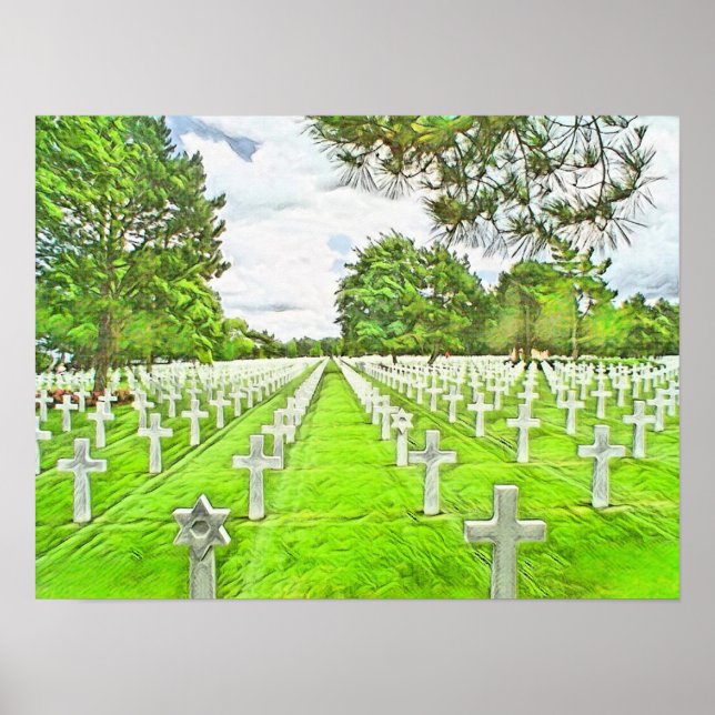 Poster Cimetière américain en Normandie (Devant)
