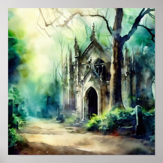 Poster Cimetière London-Highland (A), aquarelle (Devant)