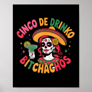 Poster Cinco De Drinko Achos Funny Parti Mexicain Cinco D