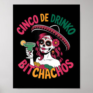 Poster Cinco De Drinko Achos Funny Parti Mexicain Cinco D