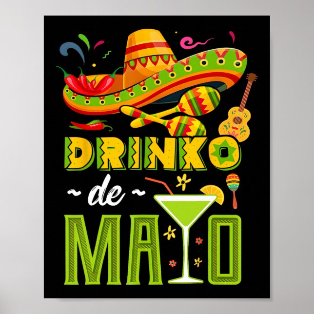 Poster Cinco De Drinko Fiesta Mexicaine Cinco De Mayo (Devant)