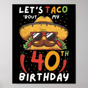 Poster Cinco De Mayo 40e Anniversaire Taco Age 40 Bi Mexi