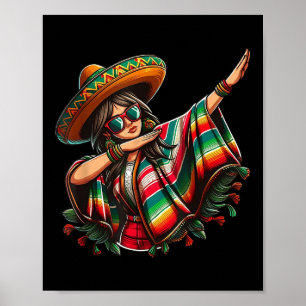 Poster Cinco De Mayo Dabbing Mexicaine Femmes Drôle Cinco