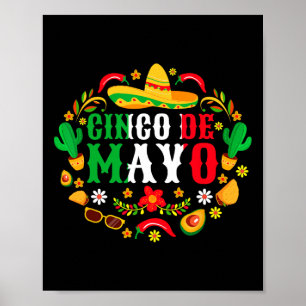 Poster Cinco De Mayo Fête Fiesta Équipe 5 De Mayo Mexicai