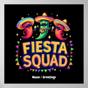 Poster Cinco de Mayo Fiesta Squad Famille Mexicaine Party